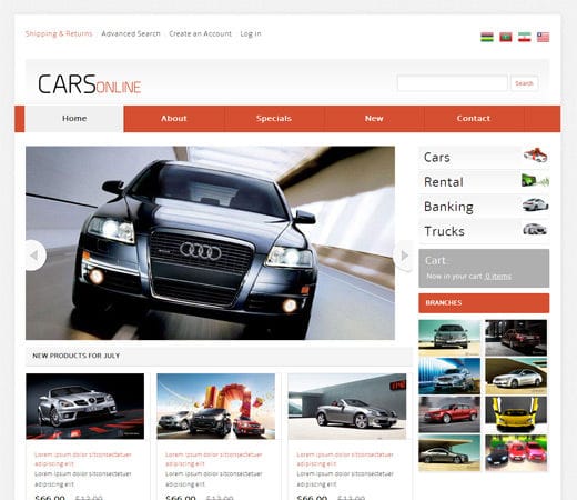 Free website template CSS HTML5 Cars Online automobile Mobile Website Template