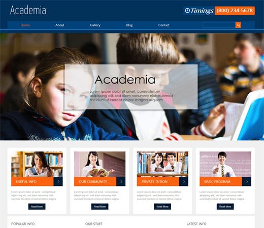 Free website template CSS HTML5 Academia Education Mobile Website Template