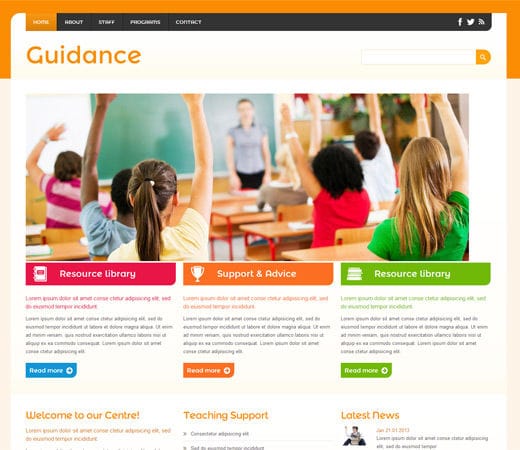 Free website template CSS HTML5 Guidance a Education Mobile Website Template