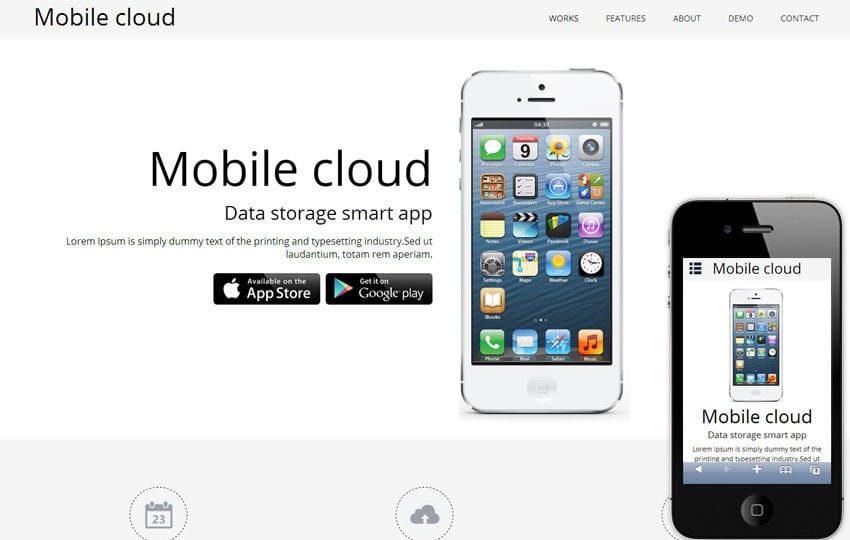 Mobile Cloud a App based Mobile Website Template by w3layouts