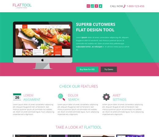 Free website template CSS HTML5 Flat Tool Corporate Flat Responsive web template