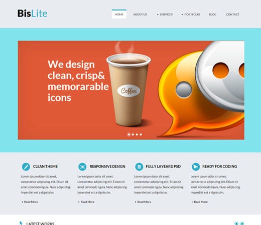 Free website template CSS HTML5 Bislite a Corporate Business Flat Bootstrap Responsive web template