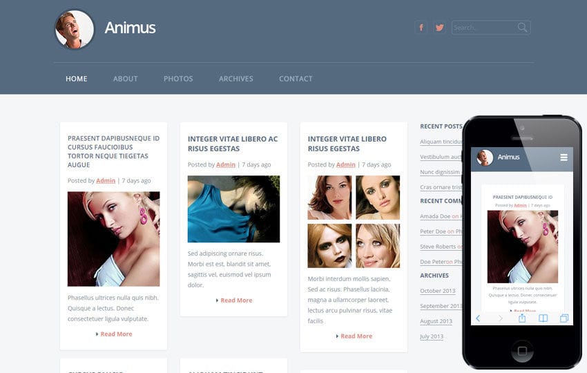 Animus a Blogging Category Flat Bootstrap Responsive Web Template Mobile website template Free