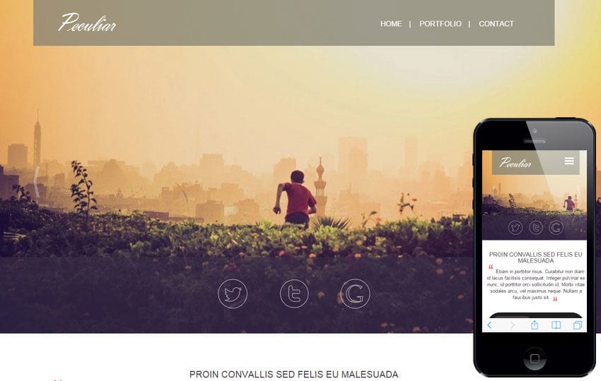 Peculiar a Personal Portfolios Flat Bootstrap Responsive Web Template Mobile website template Free