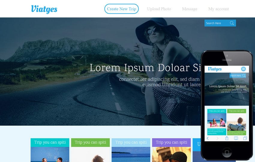 Viatges a Travel Category Flat Bootstrap Responsive Web Template Mobile website template Free