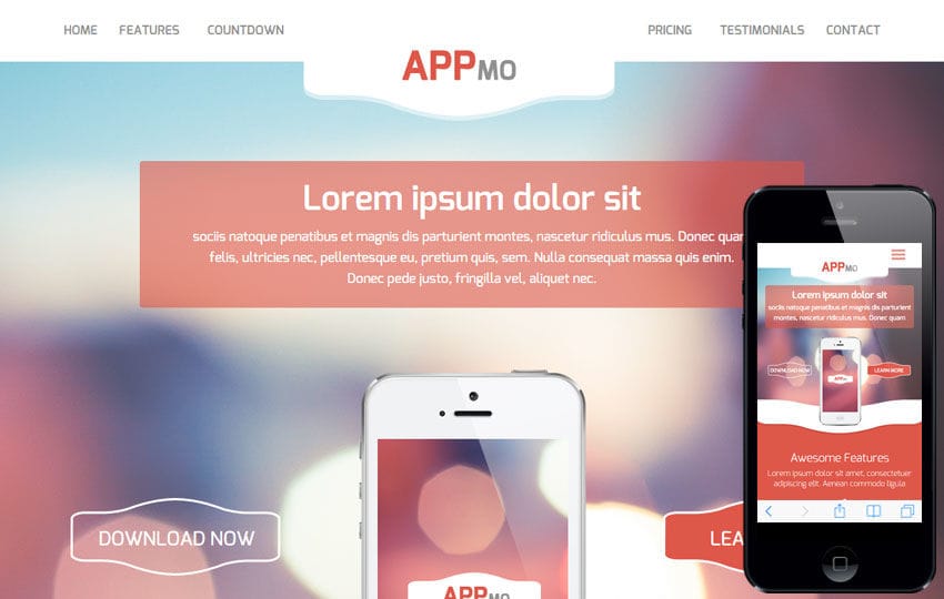 Appmo a Mobile App based Flat Bootstrap Responsive Web Template Mobile website template Free