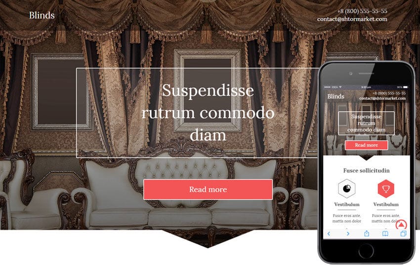 Blinds a Interior Architects Multipurpose Flat Bootstrap Responsive Web Template Mobile website template Free