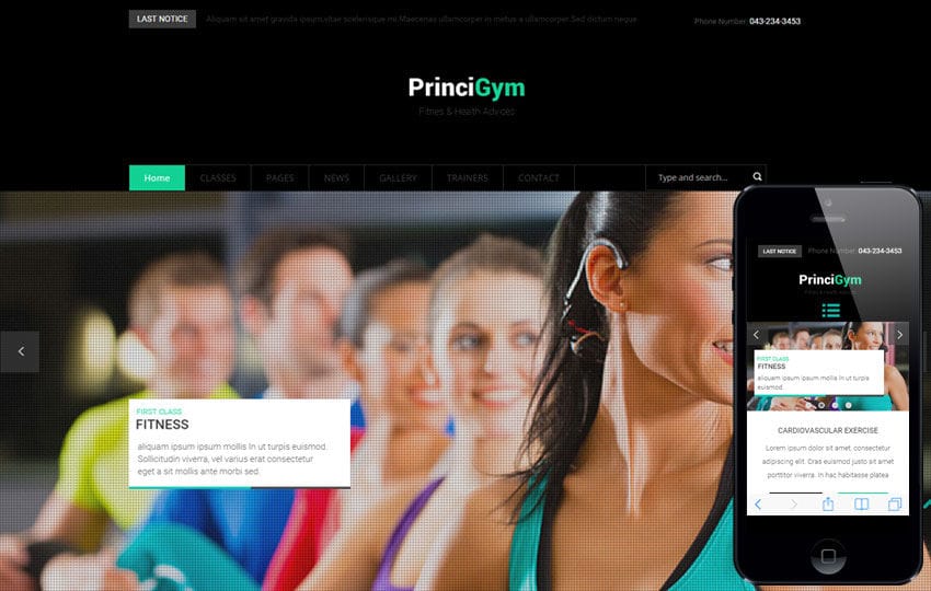 Princi Gym a Sports Category Flat Bootstrap Responsive Web Template Mobile website template Free