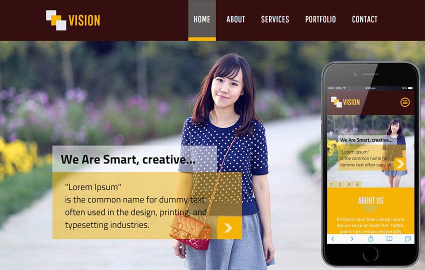 Vision a Personal Portfolio Flat Bootstrap Responsive Web Template Mobile website template Free