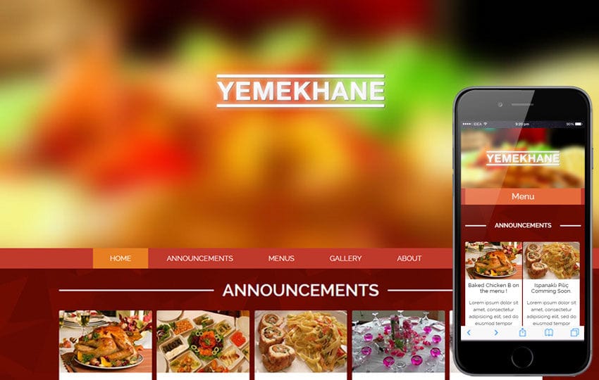 Yemekhane a Food Category Flat Bootstrap Responsive Web Template Mobile website template Free