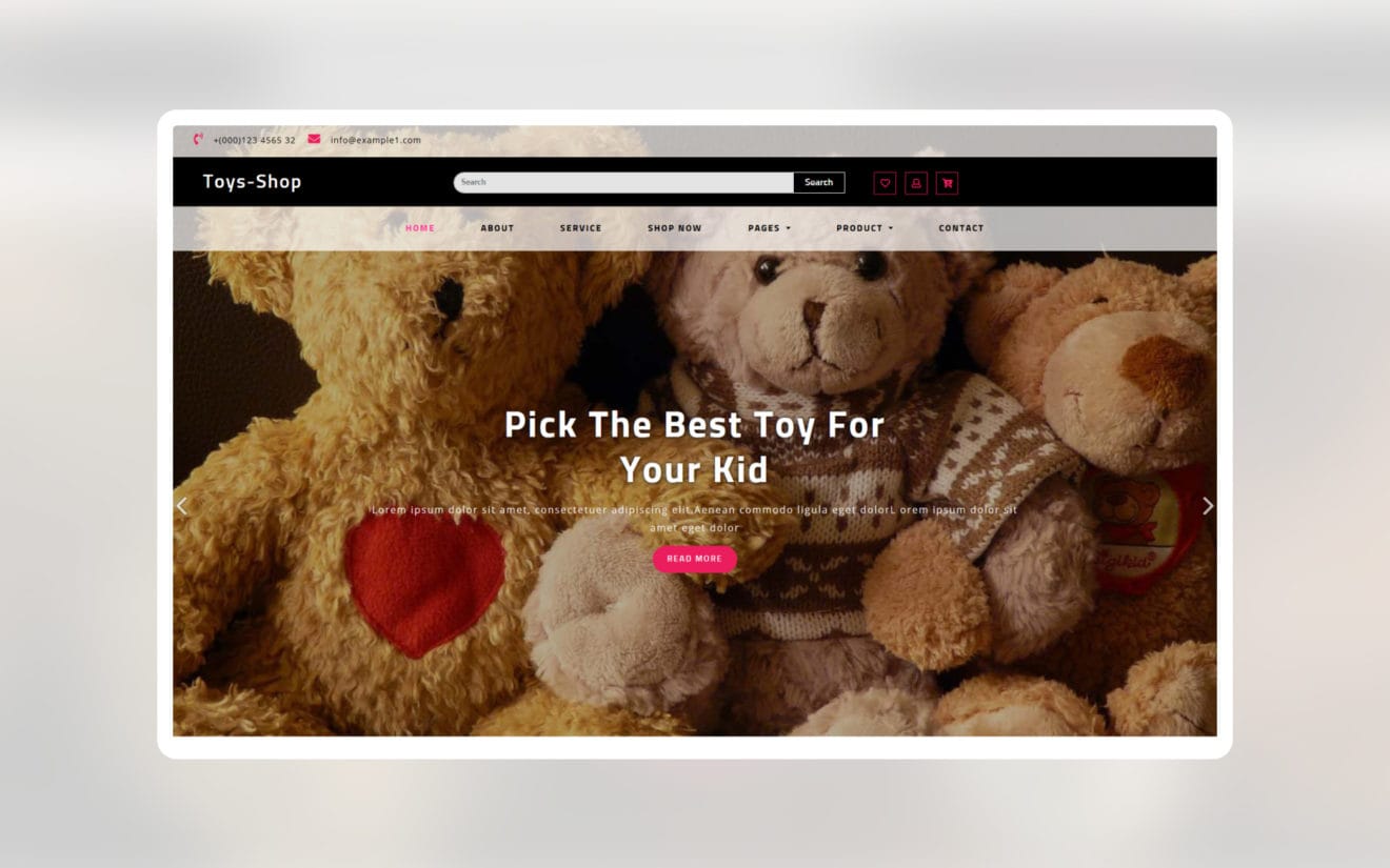 Toys shop ecommerce website template