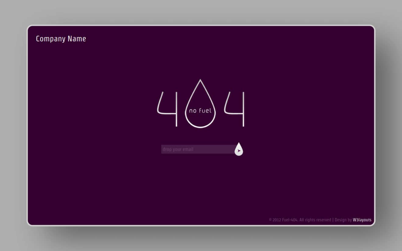 Fuel 404 page not found web and mobile template