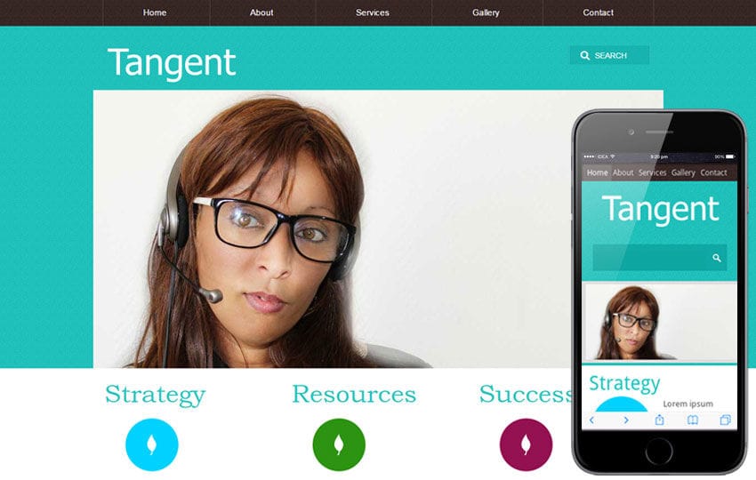 Tangent web template and mobile website template for free