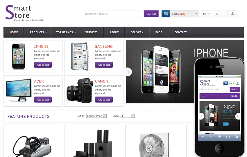 online mobile shopping templates free download