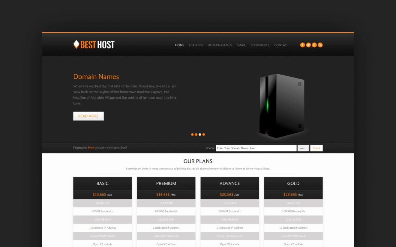 Best Host Domain sales Mobile Web Template