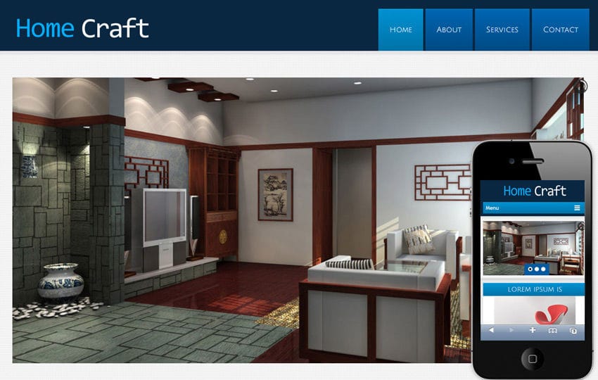 Home Craft a interior architects Mobile Website Template