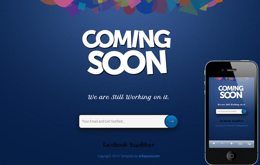 Free Coming Soon Template Under Construction W3layouts