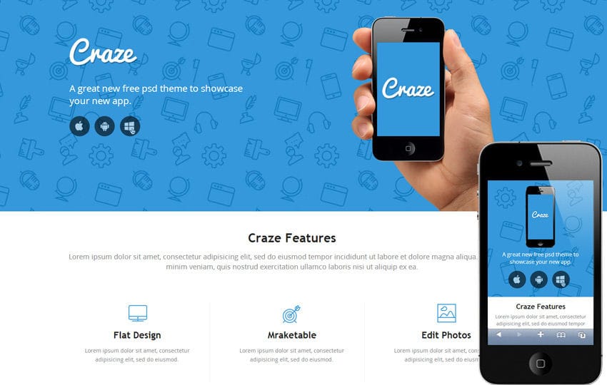 Craze Single page Responsive website template