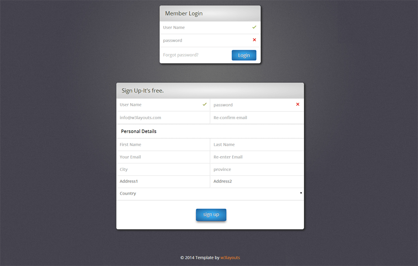 Web Login Form – Signup Form Template