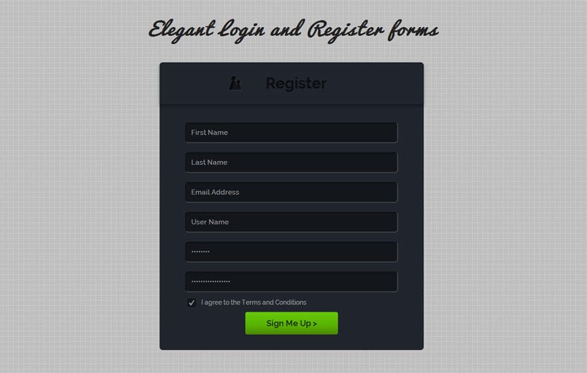 Elegant Login And Register Forms Template By W3layouts