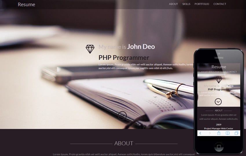 Resume a Onepage Portfolio Flat Bootstrap Responsive Web Template