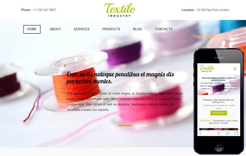 Textile a Industrial Category Flat Bootstrap Responsive Web Template