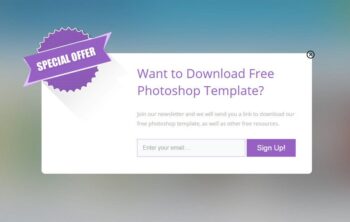 Flat Popup Email Subscription Design web