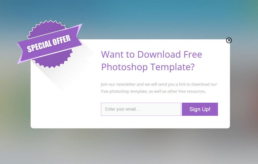 Flat Popup Email Subscription Design Template