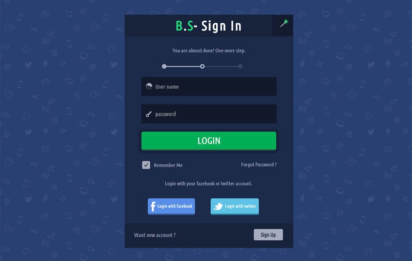 Bs Sign in and Login Forms in Flat Design Template