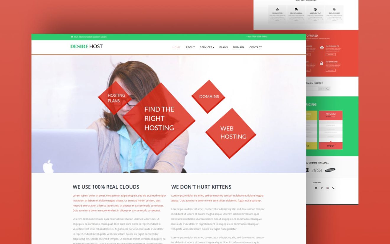 Desire Host a Web Hosting Flat Bootstrap Responsive Web Template