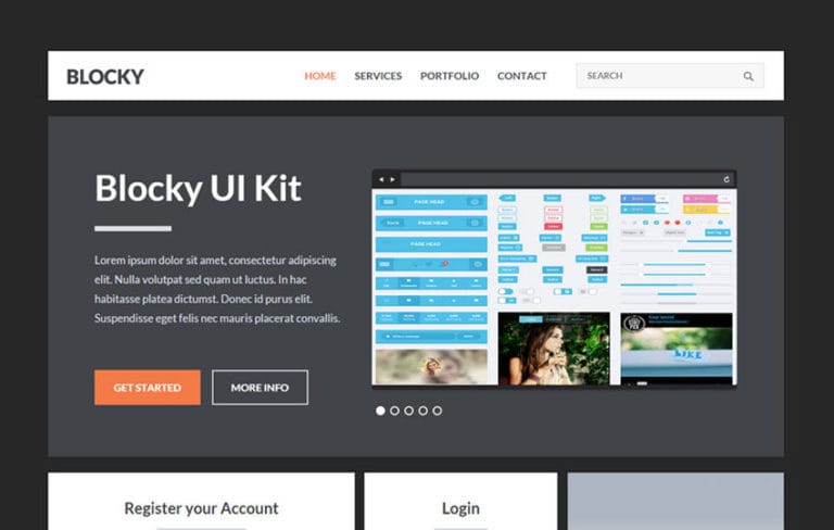 Blocky UI Kit a Flat Bootstrap Responsive Web Template by w3layouts