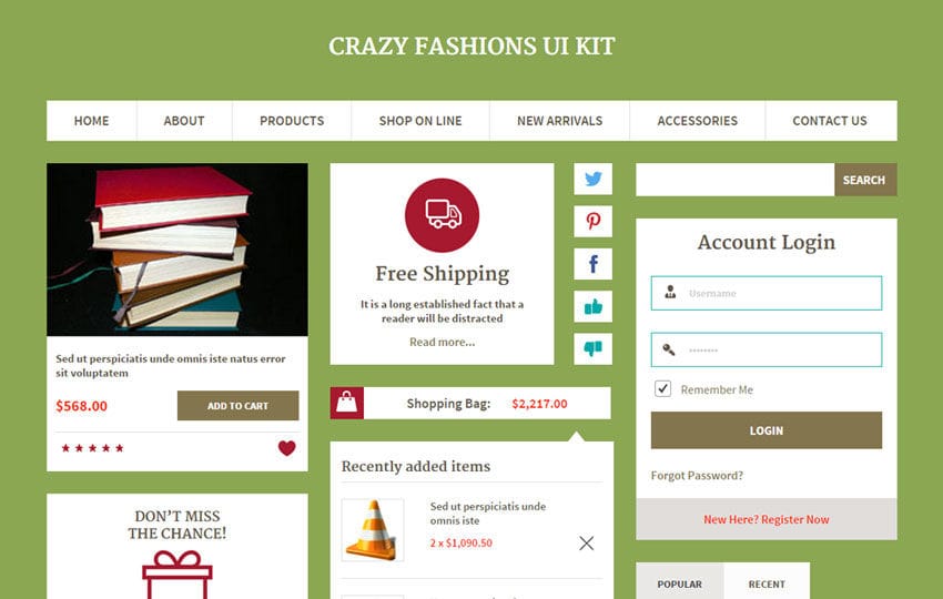Crazy Fashions UI Kit a Flat Bootstrap Responsive Web Template