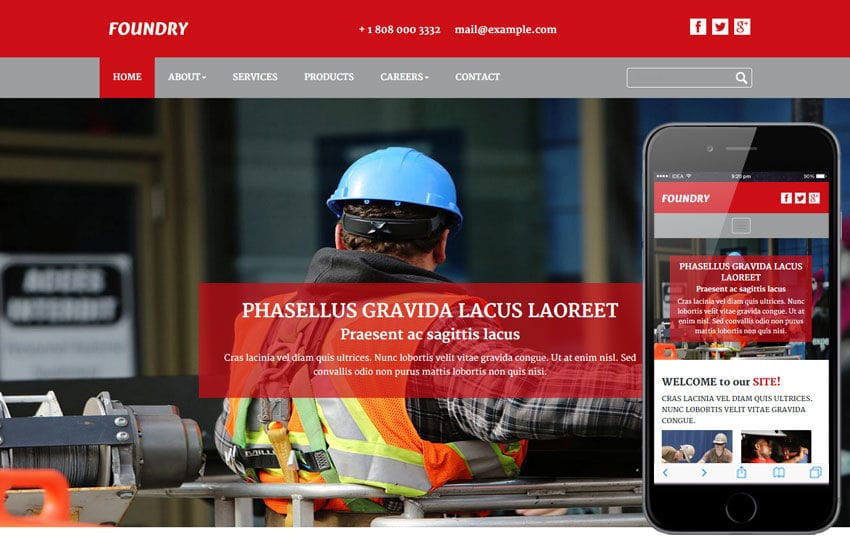 Foundry a Industrial Category Flat Bootstrap Responsive Web Template