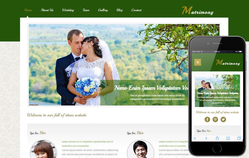 Matrimony Wedding Planner Website Template W3layouts