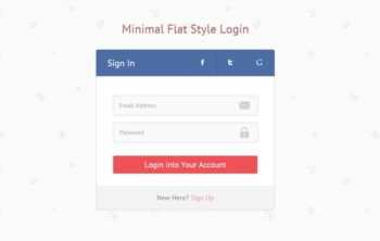 Minimal Flat Style Login Form Responsive Widget Template