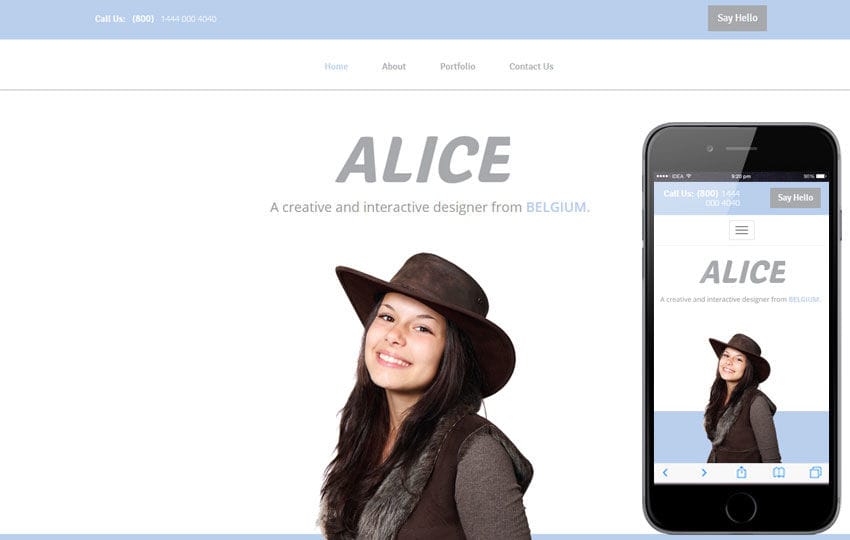 Alice a Personal Portfolio Flat Bootstrap Responsive Web Template