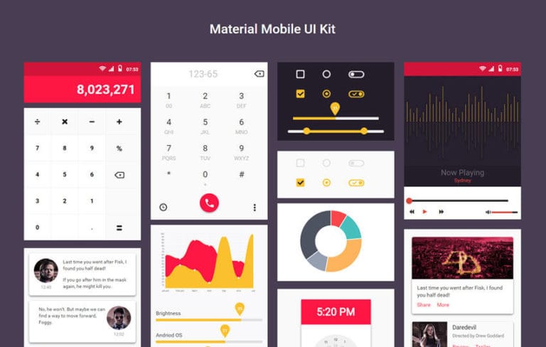 Material Mobile UI Kits Website Template » W3Layouts