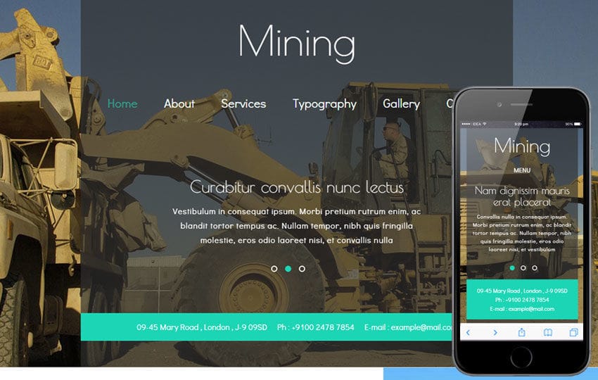 Mining a Industrial Category Flat Bootstrap Responsive Web Template
