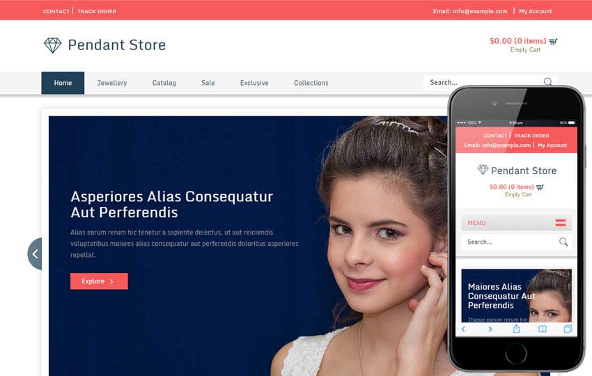 Pendent Store a Jewellery Category Flat Responsive Web Template