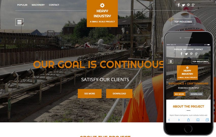 Heavy Industry a Industrial Category Flat Bootstrap Responsive Web Template