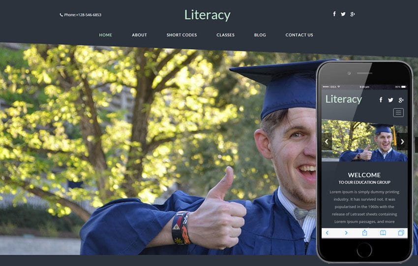 Literacy a Educational Category Flat Bootstrap Responsive web template