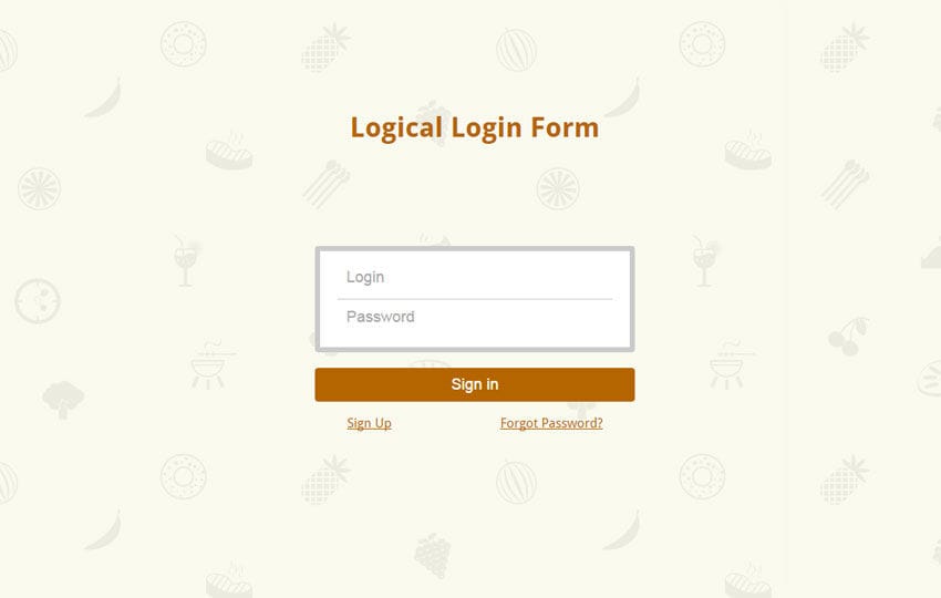 Logical Login Form Responsive Widget Template