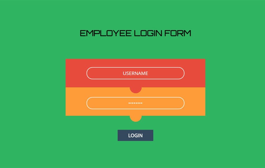 Employee Login Form Responsive Widget Template