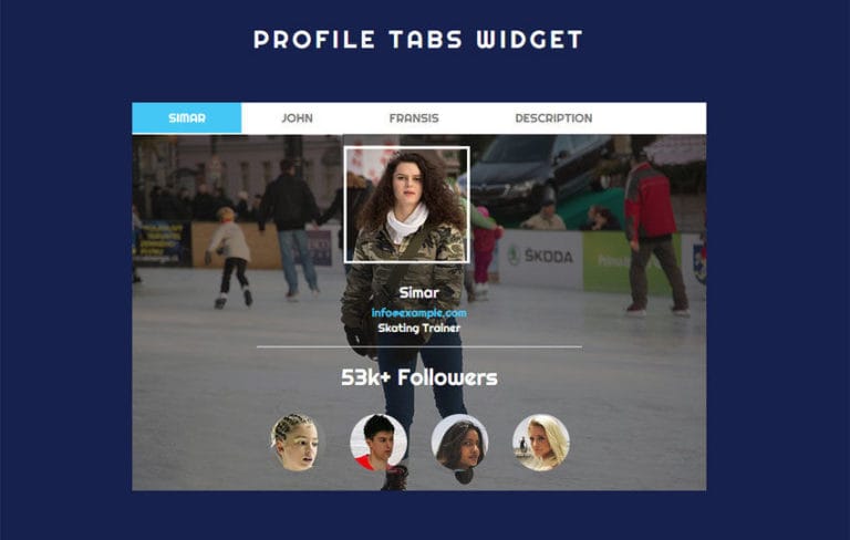 Profile Tabs Responsive Widget Template by w3layouts