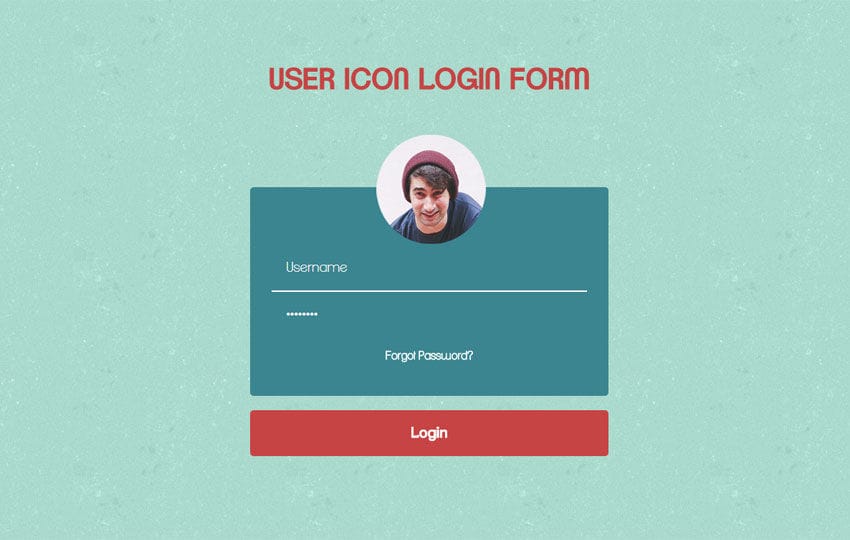 User Icon Login Form Responsive Widget Template