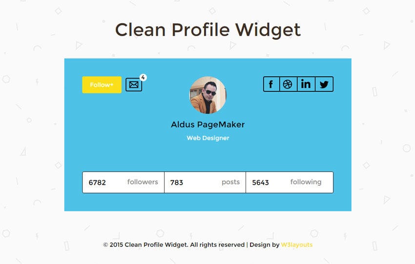 Clean Profile Widget Responsive Template