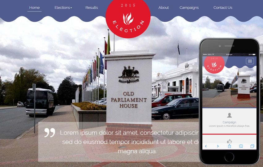 Election a People and Society Category Flat Bootstrap Responsive Web Template