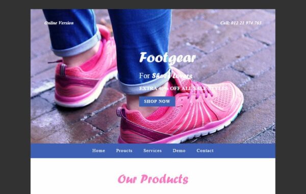 Foot Gear a Newsletter Responsive Web Template by w3layouts