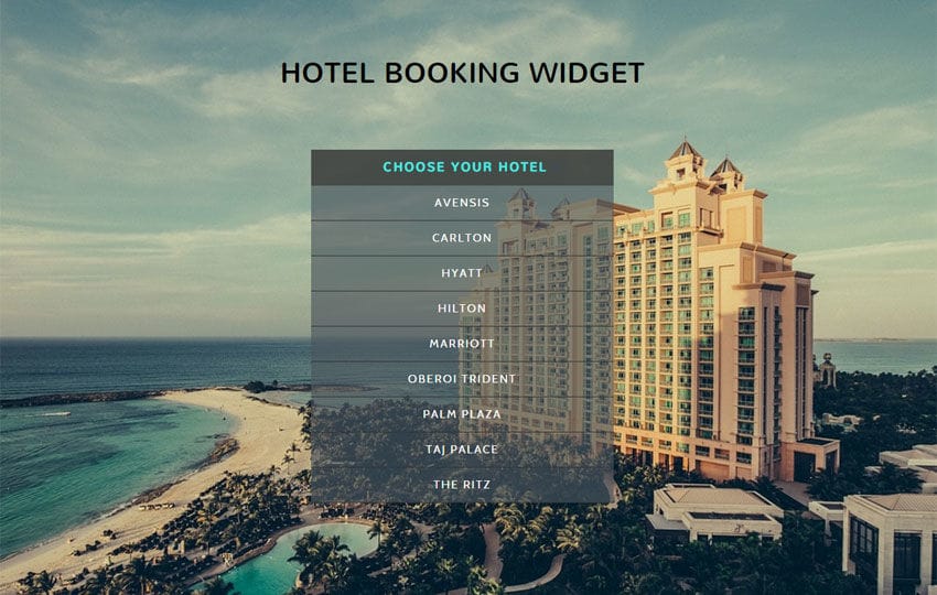 Hotel Booking Responsive Widget Template