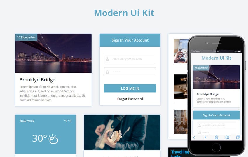 Modern UI Kit a Flat Bootstrap Responsive Web Template